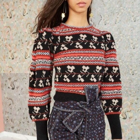 Ulla Johnson Nona Fair Isle Sweater Size Women's Size Large Wool Blend - Picture 1 of 10